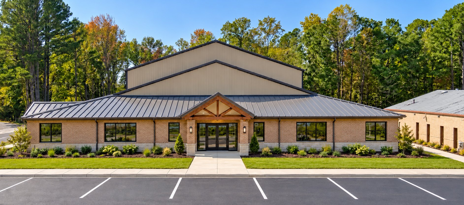 Rendering of the front entrance of the planned Apostle WJ Peterson Bishop Eugene Rice Life Center