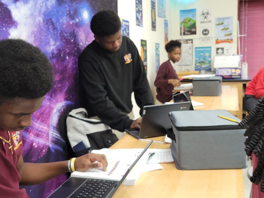A PCA student working on a STEAM project